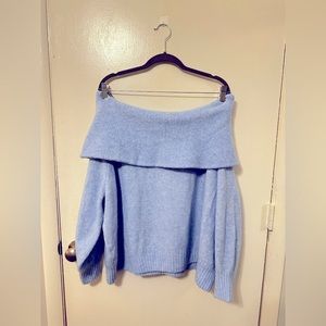 Blue off the shoulder sweater h&m